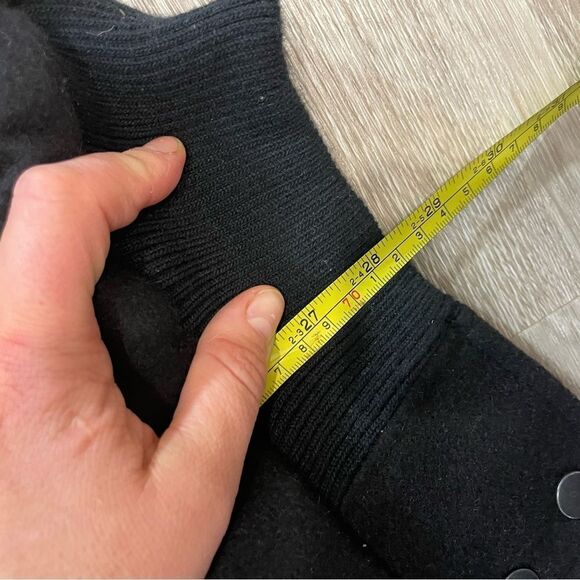 Vintage Black Leather and Wool Varsity Jacket XXL - Picture 11 of 12